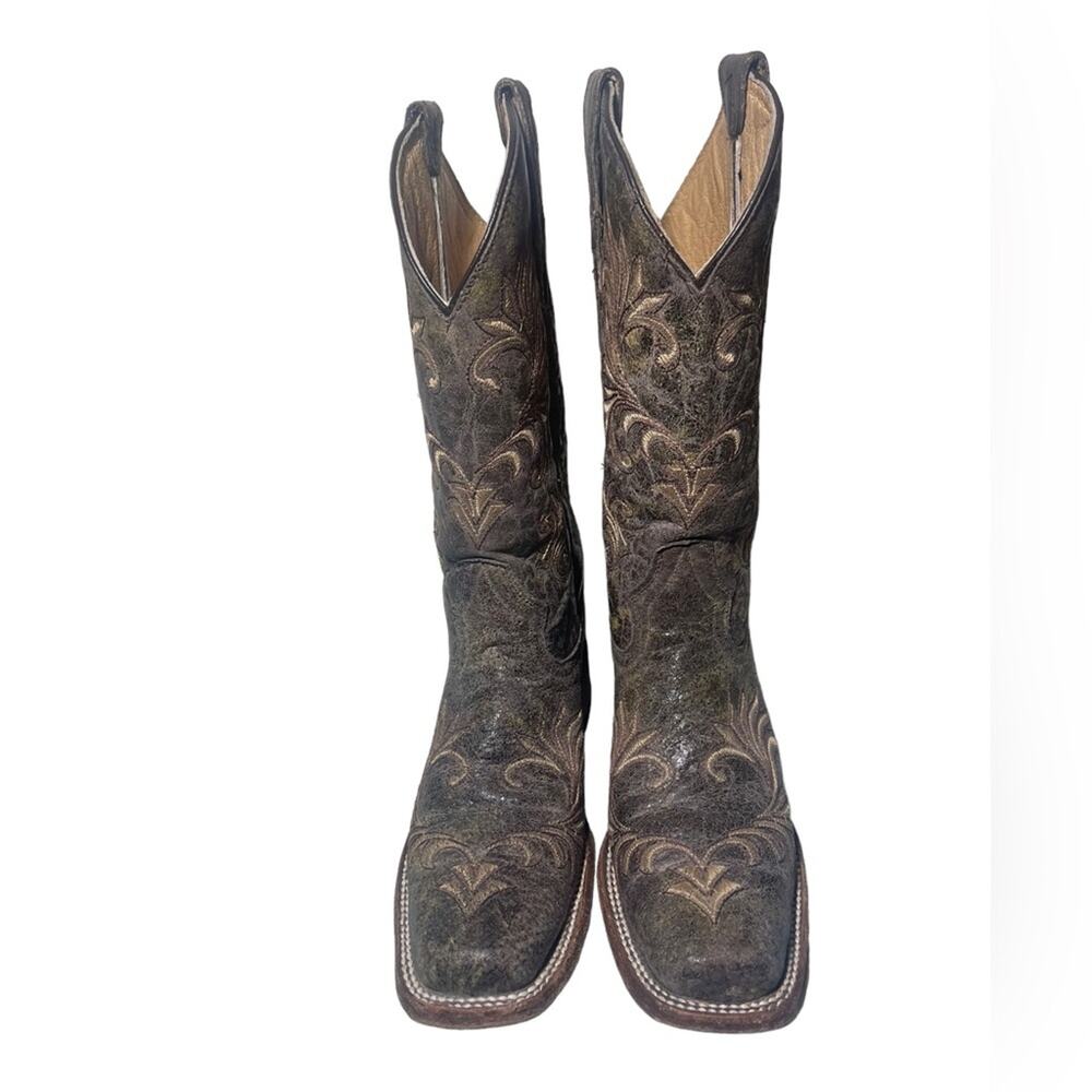 Embroidered Western Boots Women Circle G Cuban Heel Ranch Boots Size US;8.5